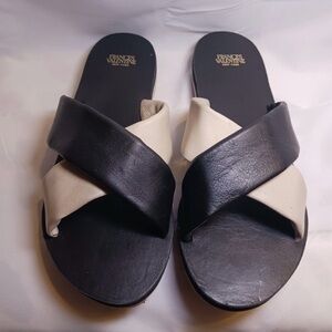 Frances Valentine Black and Cream Women's Sandals